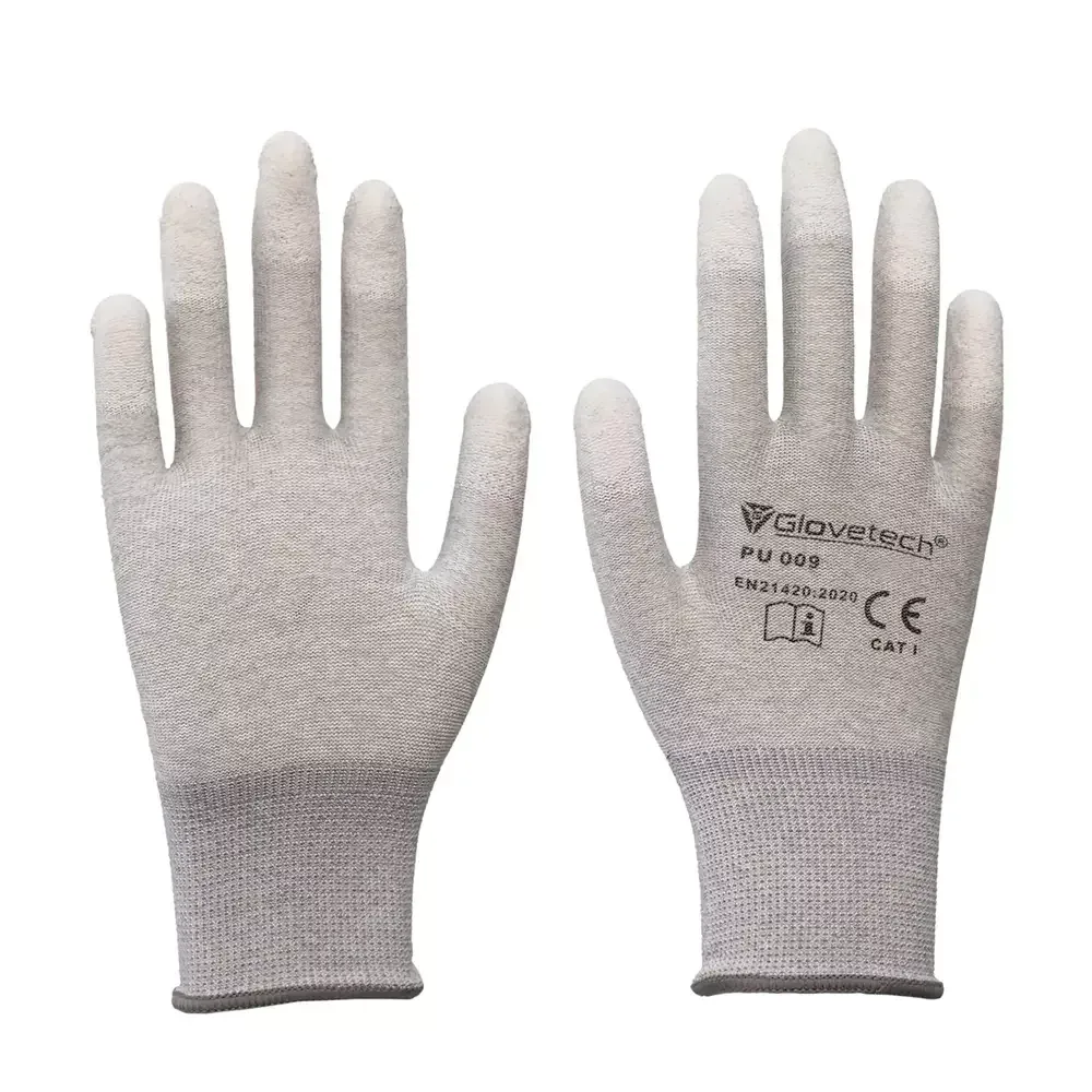 PU Palm Coated Gloves with Nitrile Dots