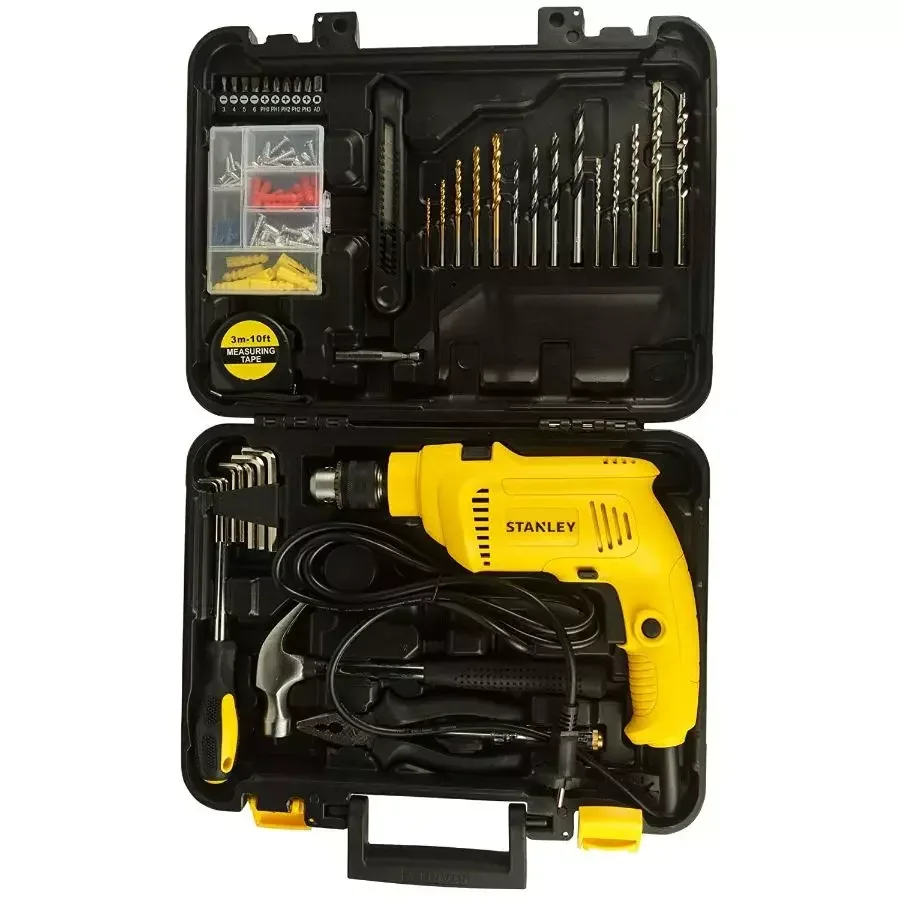 STANLEY SDH600KP 13mm VSR Hammer Drill Kit with 120+ Pcs Hand tools and Accessories